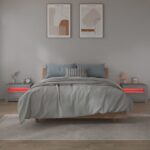 vidaXL Nočné stolíky 2 ks s LED, sivý dub sonoma 60x35x40 cm – Obrázok 9