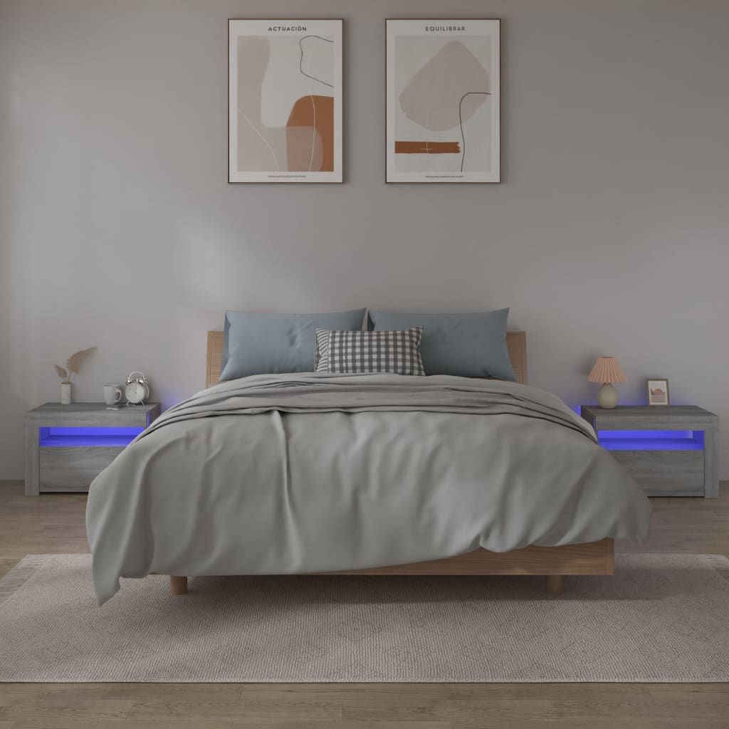 VXL8720845545246_m_en_hd_1.jpg vidaXL Nočné stolíky 2 ks s LED, sivý dub sonoma 60x35x40 cm – Obrázok 1