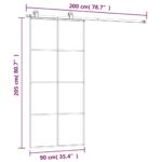 vidaXL Posuvné dvere s kovaním ESG sklo a hliník 90x205 cm – Obrázok 8