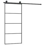 vidaXL Posuvné dvere s kovaním ESG sklo a hliník 90x205 cm – Obrázok 2