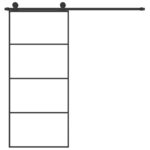 vidaXL Posuvné dvere s kovaním ESG sklo a hliník 90x205 cm – Obrázok 3