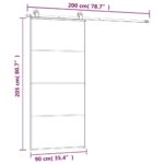 vidaXL Posuvné dvere s kovaním ESG sklo a hliník 90x205 cm – Obrázok 8