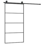 vidaXL Posuvné dvere s kovaním ESG sklo a hliník 102,5x205 cm – Obrázok 2