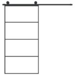 vidaXL Posuvné dvere s kovaním ESG sklo a hliník 102,5x205 cm – Obrázok 3