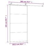 vidaXL Posuvné dvere s kovaním ESG sklo a hliník 102,5x205 cm – Obrázok 8