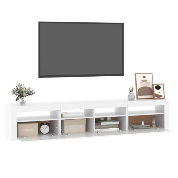 vidaXL TV skrinka s LED svetlami biela 210x35x40 cm – Obrázok 6