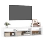 vidaXL TV skrinka s LED svetlami biela 195x35x40 cm – Obrázok 6
