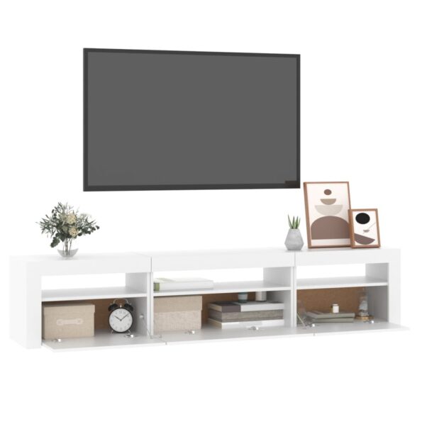 vidaXL TV skrinka s LED svetlami biela 195x35x40 cm – Obrázok 6