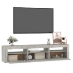 vidaXL TV skrinka s LED svetlami betónová sivá 180x35x40 cm – Obrázok 6