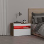 vidaXL Nočný stolík s LED svetlami dymový dub 60x35x40 cm – Obrázok 6