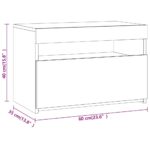 vidaXL Nočný stolík s LED svetlami dymový dub 60x35x40 cm – Obrázok 11