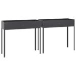 vidaXL Záhradné kvetináče 2 ks antracitové pozinkovaná oceľ – Obrázok 4