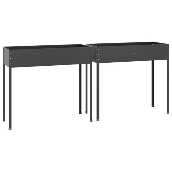 vidaXL Záhradné kvetináče 2 ks antracitové pozinkovaná oceľ – Obrázok 4