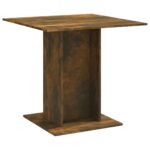 vidaXL Jedálenský stôl dymový dub 80x80x75 cm spracované drevo – Obrázok 2