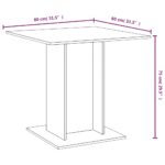 vidaXL Jedálenský stôl dymový dub 80x80x75 cm spracované drevo – Obrázok 7