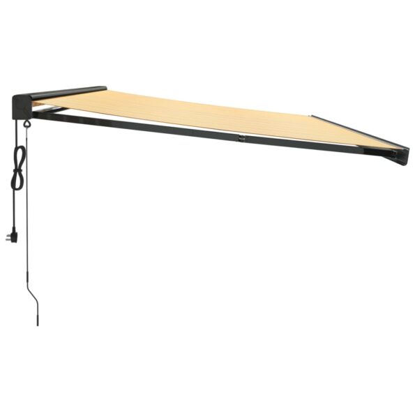 VidaXL Zaťahovacia markíza žltá a biela 5x3 m látka a hliník – Obrázok 4