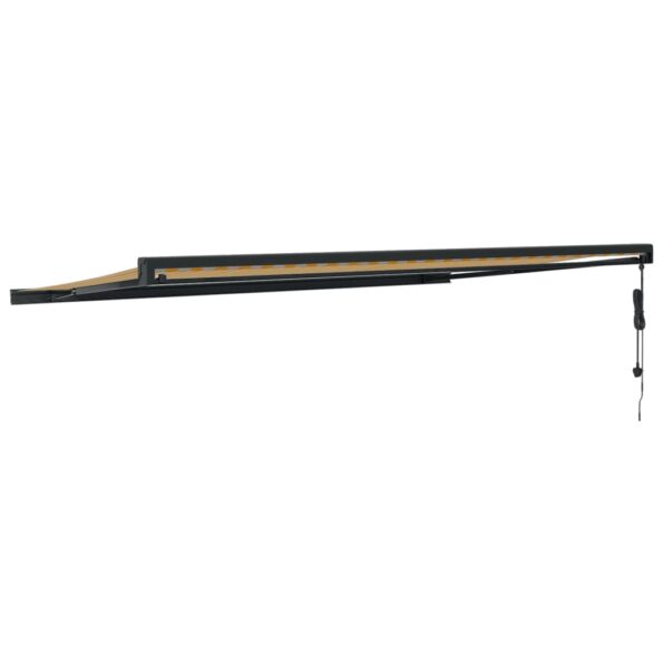 VidaXL Zaťahovacia markíza žltá a biela 5x3 m látka a hliník – Obrázok 5