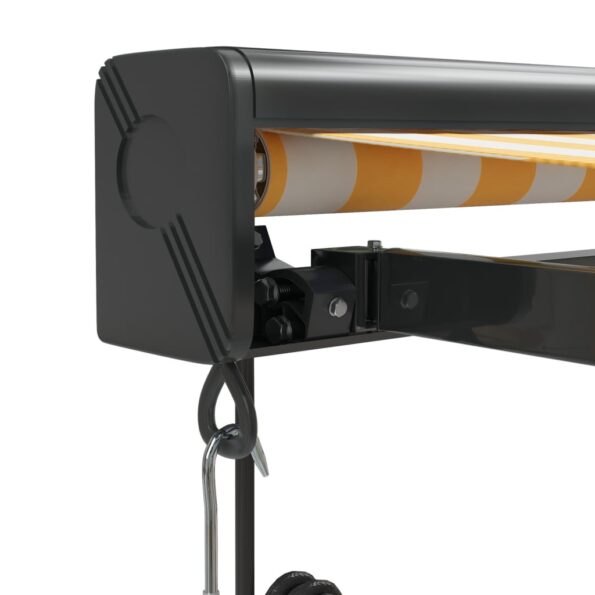 VidaXL Zaťahovacia markíza žltá a biela 5x3 m látka a hliník – Obrázok 7