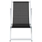 vidaXL Skladacie plážové kreslá 2 ks, čierne, hliník a textilén – Obrázok 4
