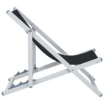 vidaXL Skladacie plážové kreslá 2 ks, čierne, hliník a textilén – Obrázok 5