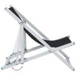 vidaXL Skladacie plážové kreslá 2 ks, čierne, hliník a textilén – Obrázok 7