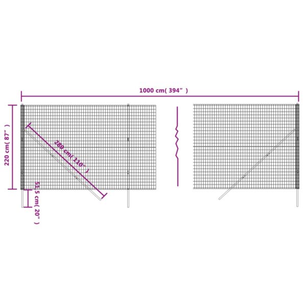 VXL8720845779405_g_en_hd_3.jpg vidaXL Drôtený plot antracitový 2,2x10 m pozinkovaná oceľ – Obrázok 5