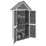 vidaXL Záhradný domček na náradie sivý 89x52,5x175 cm masívna borovica – Obrázok 3