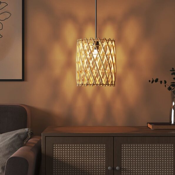 vidaXL Tienidlo na lampu hnedé Ø23x28 cm prútené – Obrázok 4