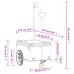 vidaXL Vozík za bicykel, čierny 45 kg, železo – Obrázok 12