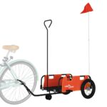 vidaXL Príves na bicykel, oranžový, oxfordská látka, železo – Obrázok 3