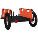 vidaXL Príves na bicykel, oranžový, oxfordská látka, železo – Obrázok 7