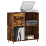 vidaXL Skrinka na platne dymový dub 84,5x38x48 cm kompozitné drevo – Obrázok 3