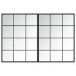 vidaXL Nástenné zrkadlá 2 ks čierne 80x60 cm kov – Obrázok 2