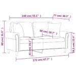 vidaXL 2-miestna pohovka s vankúšmi tmavosivá 140 cm zamat – Obrázok 8