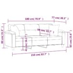 vidaXL 3-miestna pohovka s podnožkou bledosivá 180 cm mikrovlákno – Obrázok 8