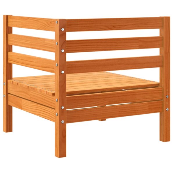 vidaXL Záhradná pohovka rohová vosková hnedá borovicový masív – Obrázok 6