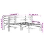 vidaXL Záhr.pohovka 2-miestna s podnožkou voskovohnedá masív. borovica – Obrázok 10