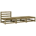 vidaXL Záhradná pohovka bez podrúčok s vankúšmi a podnožkami – Obrázok 4