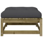 vidaXL Záhradná pohovka bez podrúčok s vankúšmi a podnožkami – Obrázok 9