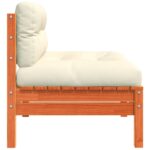 vidaXL Záhr.pohovka bez podrúčok s vankúšmi 2ks vosková hnedá borovica – Obrázok 7