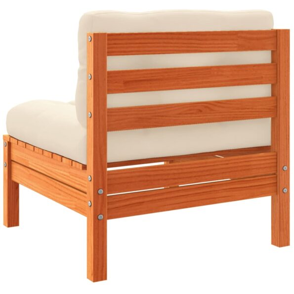vidaXL Záhr.pohovka bez podrúčok s vankúšmi 2ks vosková hnedá borovica – Obrázok 8