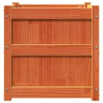 vidaXL Záhradný kvetináč voskový hnedý 50x50x50 cm masívna borovica – Obrázok 5