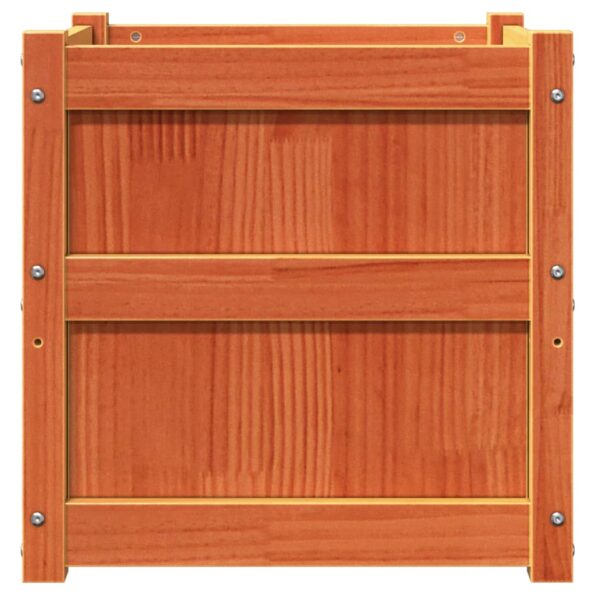 vidaXL Záhradný kvetináč voskový hnedý 50x50x50 cm masívna borovica – Obrázok 6