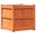 vidaXL Záhradný kvetináč voskový hnedý 50x50x50 cm masívna borovica – Obrázok 7