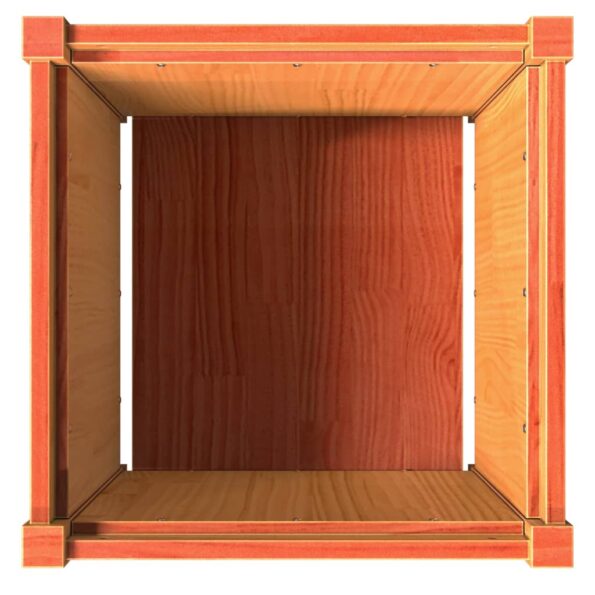 vidaXL Záhradný kvetináč voskový hnedý 50x50x50 cm masívna borovica – Obrázok 8