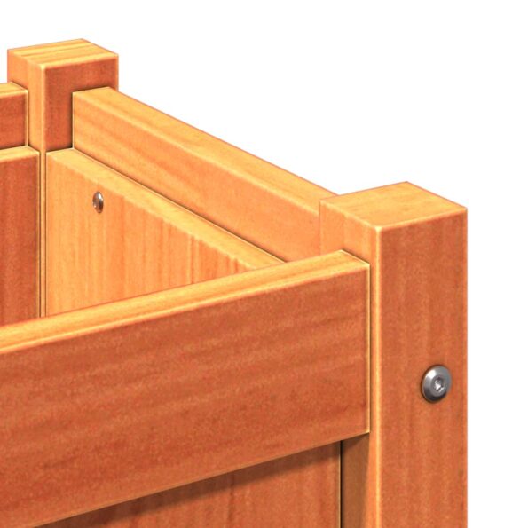 vidaXL Záhradný kvetináč voskový hnedý 50x50x50 cm masívna borovica – Obrázok 9