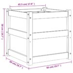 vidaXL Záhradný kvetináč voskový hnedý 50x50x50 cm masívna borovica – Obrázok 11