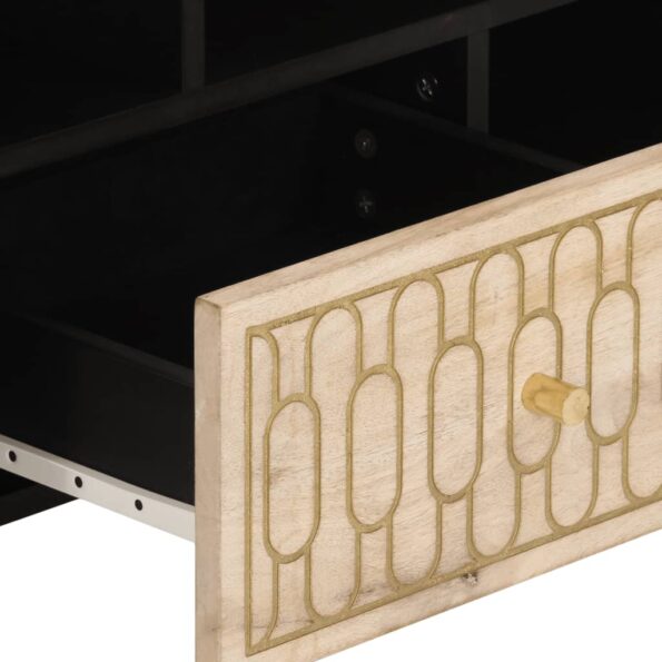 vidaXL TV skrinka 100x33x46 cm, mangový masív – Obrázok 7