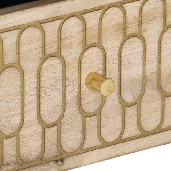 vidaXL TV skrinka 100x33x46 cm, mangový masív – Obrázok 8