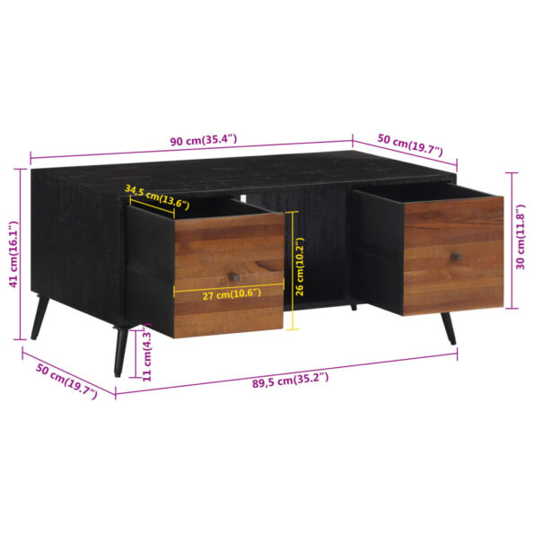 vidaXL Konferenčný stolík 90x50x41 cm recyklovaný tíkový masív – Obrázok 9